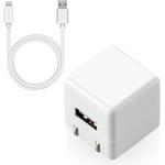 iPhone充電器 iPad充電器 Lightning AC ケーブル同梱 ホワイト コンパクト 小型 キューブ エレコム