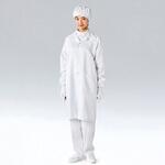 FH240C-01 5L 防塵コート 白 5L オープンカラー、フロントホック止め 東洋リントフリー