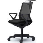 フルーエント 固定肘 背メッシュ ローバック ブラックボディ ハンガー付 ランバー無 ナイロンキャスター オカムラ(岡村製作所)