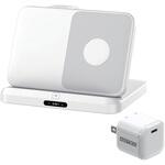 AWPD-V015WEW/AS-W33W 卓上 ワイヤレス充電スタンド 3in1 スマホ・イヤホン・ウォッチ & PD充電器 33W セット アドテック