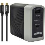 APD-A140AC2-WC24-BK Power Delivery 3.1対応 GaN AC充電器/140W/USB Type-C 2ポート Type-A 1ポート/ブラック & Type-C to Cケーブルセット アドテック
