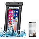 sm-wp6-ls-k0001470402 水に浮く 防水ケース ネックストラップ付 と Apple iPhone 14 Pro Max 6.7インチ 反射防止 保護フィルム セット メディアフューチャー