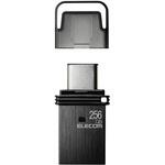 MF-CAU32256GBK USBメモリ 256GB USB3.2(Gen1) 【Type-C/USB A 両対応】 キャップ式 セキュリティ機能対応 エレコム