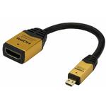 HDM07-330ADG HDMIマイクロ変換アダプタ 7cm ゴールド タイプAメス-タイプDオス ホーリック