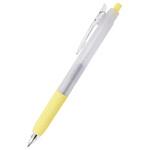 PNC-A-STDYE 【名入れ】バインダークリップ付き スタンダード(透明イエロー) ボールペン 0.5mm 100本入り  業務用 ビジネス オフィス用品 備品 黒インク なめらかインクボールペン ノック式 ノベルティ 販促品 ジャストコーポレーション