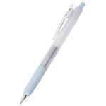 PNC-BOW-STD-P 【名入れ】バインダークリップ付き スタンダード(透明ブルー) ボールペン 0.5mm 100本入り  業務用 ビジネス オフィス用品 備品 黒インク なめらかインクボールペン ノック式 ノベルティ 販促品 ジャストコーポレーション
