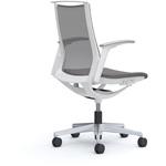 モード メッシュタイプ 可動肘 ミドルバック ホワイト 5本脚 樹脂フレーム ホワイトボディ インターロック オカムラ(岡村製作所)