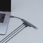 PD USB3．2G1+2．0 5P アルミハブ/グレー ナカバヤシ