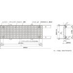 鋼板製グレーチング 横断溝用みぞぶた ボルト固定式(騒音低減用)標準タイプ FKT-V(スベリ止、クロスバーピッチ50) ニムラ