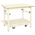 軽量ペダル昇降移動式作業台(TKK/耐荷重300kg/ポリエステル天板/H740～1040) サカエ