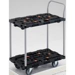 連結型樹脂製台車ビートル 2段式自在・固定タイプ(とめたろう・ハンドル付) TRUSCO