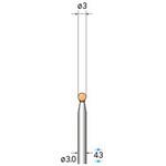 軸付砥石 (軸径3mm WA 球型 赤) NSK(ナカニシ)