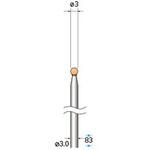 ロングシャフト軸付砥石 (軸径3mm WA 球型 赤) NSK(ナカニシ)