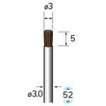 動物毛ブラシ エンド型 ミディアムハード 馬毛 (軸径2．34mm・3mm) NSK(ナカニシ)