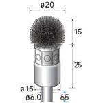 軸付半丸型ブラシ (軸径6mm) NSK(ナカニシ)