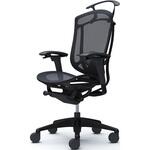 コンテッサセコンダ、可動肘、ハイバック、座メッシュ、ハンガー付、ランバー付、ブラックB、ブラック、脚ブラック、ウレタン オカムラ(岡村製作所)