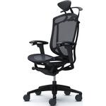 コンテッサセコンダ、可動肘、可動ヘッド、座メッシュ、ハンガー付、ランバー無、ブラックB、ブラック、脚ブラック、ウレタン オカムラ(岡村製作所)