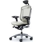 コンテッサセコンダ、可動肘、可動ヘッド、座革、ハンガー無、ランバー付、ブラックB、ポリッシュ、脚ポリッシュ、ウレタン オカムラ(岡村製作所)