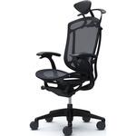 コンテッサセコンダ、固定肘、可動ヘッド、座メッシュ、ハンガー付、ランバー付、ブラックB、ブラック、脚ブラック、ウレタン オカムラ(岡村製作所)