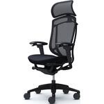コンテッサセコンダ、可動肘、固定ヘッド、座クッション、ハンガー無、ランバー無、ブラックB、ブラック、脚ブラック、ウレタン オカムラ(岡村製作所)