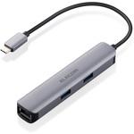 USBハブ ドッキングステーション Type-C接続 USB3.1×3ポート HDMI×1ポート LANポート付 スリム シルバー エレコム