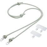 スマホショルダー ストラップ 42～75cm 長さ調整可 ストラップシート付 丸ひも 紐直径6mm 紛失防止 &me エレコム