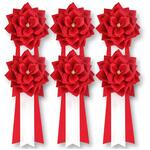 リボン記章 胸章 徽章 大リボンバラ タレ付き 6個セット YONEOKA RIBBON