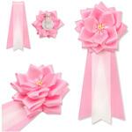 リボン徽章 記章 胸章 中リボンバラ サテン タレ付き 12個セット YONEOKA RIBBON