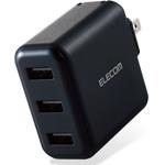 スマホ充電器 AC充電器 USB×3ポート 3.6A出力 合計18W おまかせ充電 iPhone エレコム