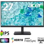 V277KLbmiipxv SDGs推進 (27型/3840×2160 4K UHD/HDMI 2.0×2、DisplayPort v1.2×1/ブラック/スピーカーあり/ゼロフレーム/IPS/非光沢/HDMIケーブル付/3年保証/環境配慮モデル) Acer(エイサー)