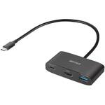 BSH3U330C1PBK USB-C 3.2 Gen1 バスパワー 3ポートハブ PD対応 ブラック BUFFALO(バッファロー)