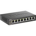 DGS-1008P-80/A1 ギガビットアンマネージドスイッチ、PoE+対応(最大80W給電)、10/100/1000BASE-Tポート×8 (内PoE+×4)、外部電源、メタル筐体、リミテッドライフタイム保証対象 D-LINK