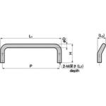 A-1075-4-TMP ステンレス 丸棒取手 (取付けピッチ 120) TAKIGEN(タキゲン)