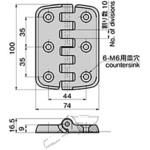 BP-14-12-S マリンヒンジ (L100×W74)皿ねじ用 TAKIGEN(タキゲン)