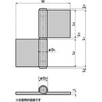 B-1003-5-L ステンレス 重量用両抜旗蝶番 (L1=66) TAKIGEN(タキゲン)