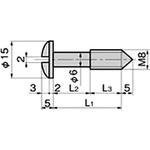 C-281-M8-8 すり割り押しねじ(首下L1=20ねじ部L3=10) TAKIGEN(タキゲン)