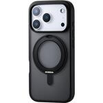 iPhone17 Pro ケース ハイブリッド 衝撃吸収 MAGKEEP 磁力吸着ワイヤレス充電対応 360度回転スタンド付 エレコム