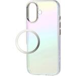 iPhone17 ケース ハイブリッド 衝撃吸収 磁気吸着対応メタルステッカー付 オーロラデザイン エレコム