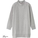 821558 ケーブルニットチュニック ケアファッション