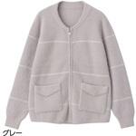 821493 あったかシャギーニットジャカードジャケット ケアファッション