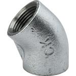 - 45°エルボ 可鍛鋳鉄製管継手 白 モノタロウ 62927314