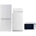 家電セット 寮 オフィス 事務所 新生活家電 3点セット (8kg洗濯機 173L冷蔵庫 電子レンジ) YAMAZEN(山善)
