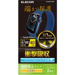 AW-20SFLAFPRG アップルウォッチ AppleWatch フィルム SE 6 5 4 (40mm) フルカバー 耐衝撃 光沢 2枚入 指紋防止 エレコム