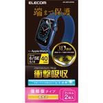 AW-20SFLAPKRG アップルウォッチ AppleWatch フィルム SE 6 5 4 (40mm) フルカバー 耐衝撃 光沢 2枚入 指紋防止 エレコム