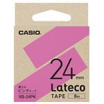 ラベルライター ラテコ用詰め替えテープ ピンクに黒文字 カシオ計算機