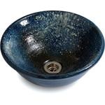 031-305 手洗い鉢 濃藍(こいあい) 利休信楽