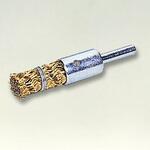 鋲止結束式鋼線メッキ線軸付筒型ブラシ(黄より線) SUN POWER