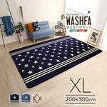 マイクロファイバー・デザインラグマットXLサイズ(200×300cm)洗えるラグマット 【WASHFA】 ホームテイスト
