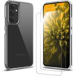 ECM-23SG5-2SET Galaxy A54 5G ケース+ガラスフィルム2枚 セット 耐衝撃 TPU MSソリューションズ
