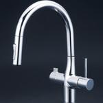ビルトイン浄水器用シングルシャワー付混合栓 撥水 KM6081SCEC KVK